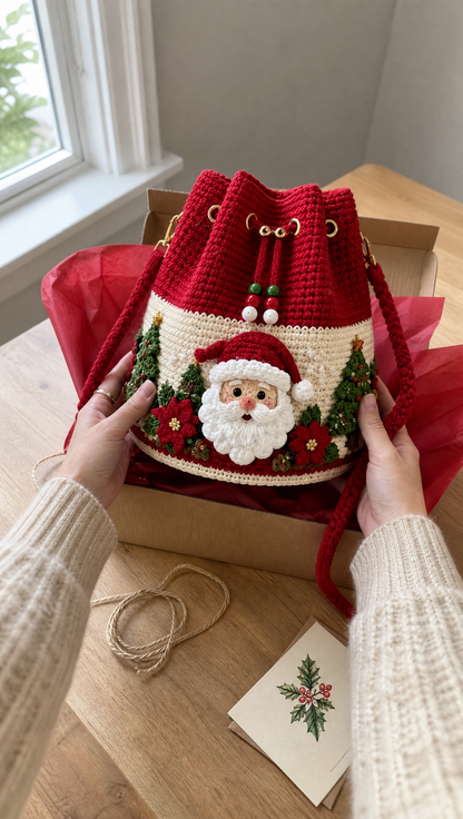 🎄3D Christmas Crochet Bucket Bag