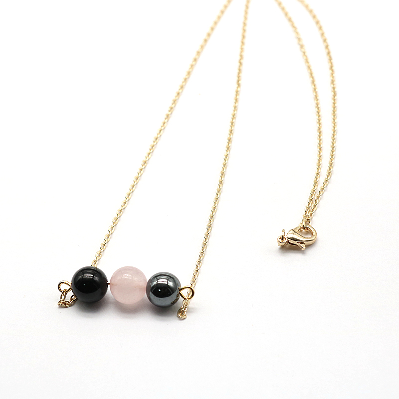 Black Agate & Hematite Beaded Necklace