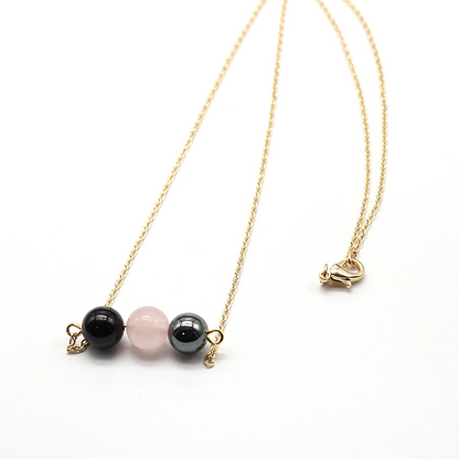 Black Agate & Hematite Beaded Necklace