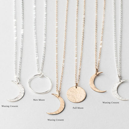 Moon Phase Pendant Necklace – 3-Moon Design