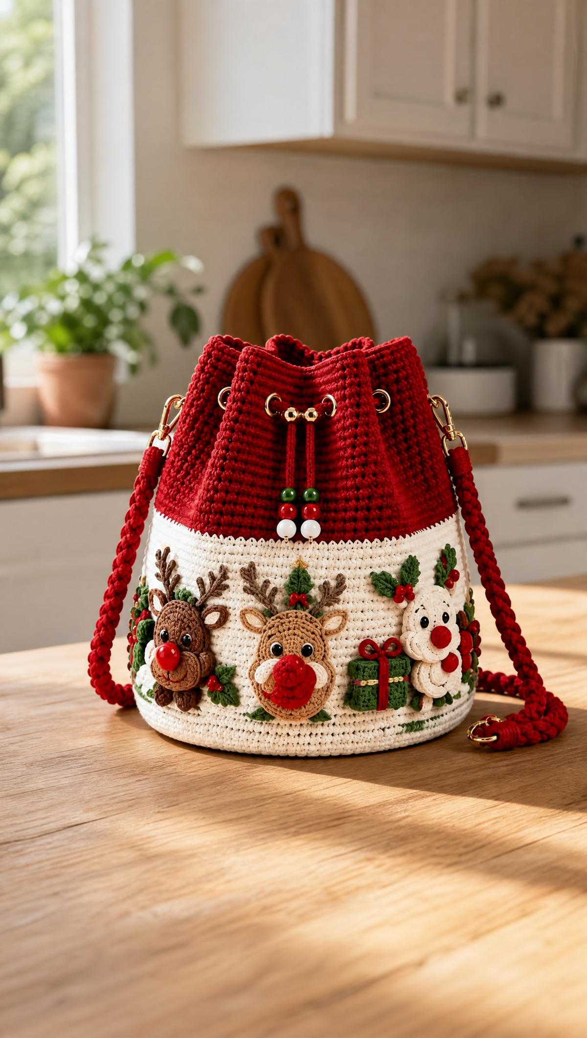 🎄3D Christmas Crochet Bucket Bag