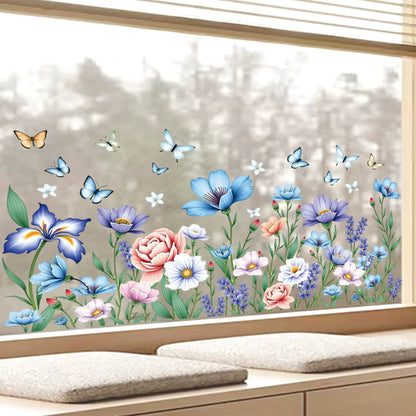 ✨LAST DAY 70% OFF - 💐Colorful Floral Bouquet Window Sticker🖼️(Cut to size freely)