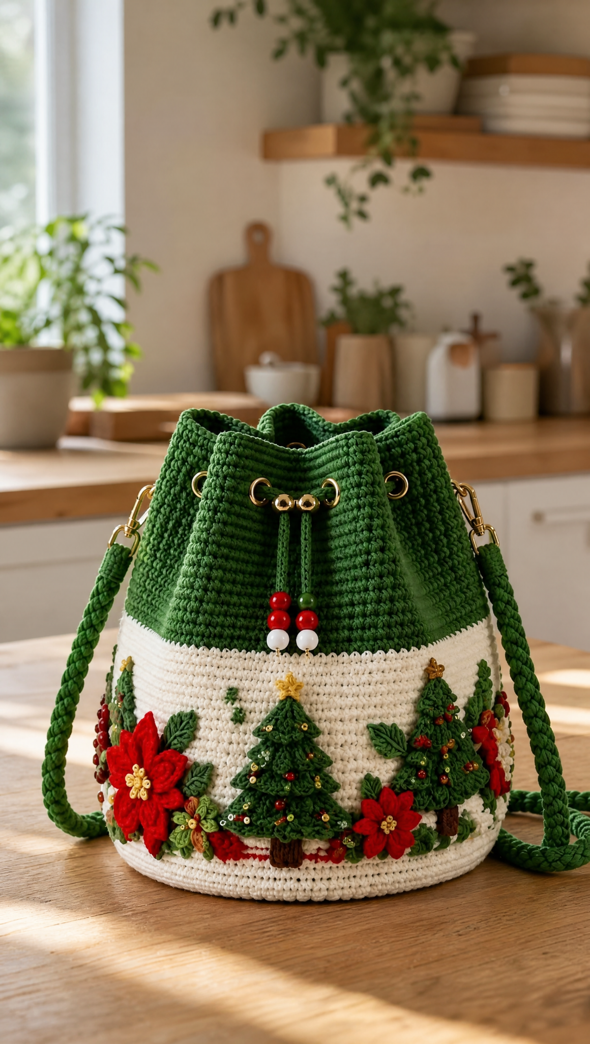 🎄3D Christmas Crochet Bucket Bag