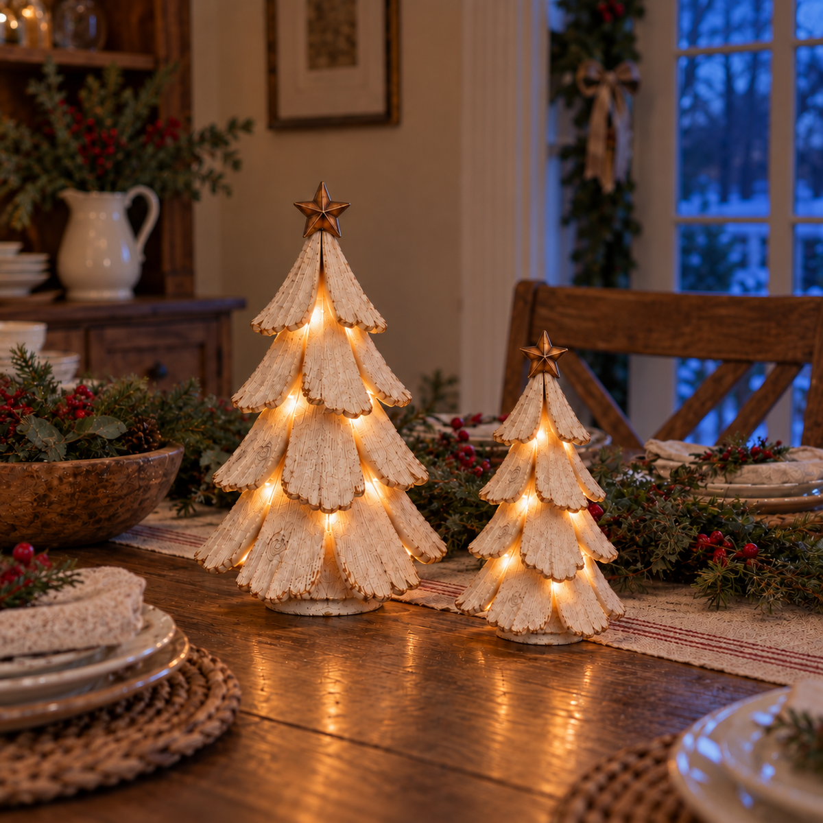 🎄🌙Vintage Lighted Christmas Tree Figurine