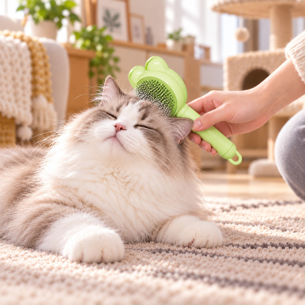 Green Cat Ear Comb Pet Grooming Tool