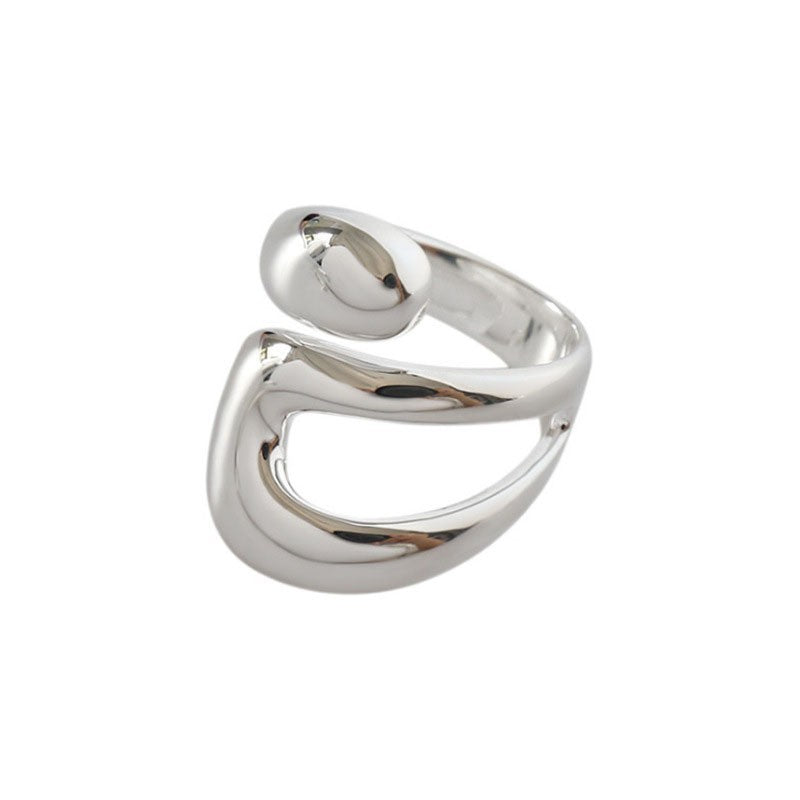SILVER HOLLOW RING SET (ADJUSTABLE)
