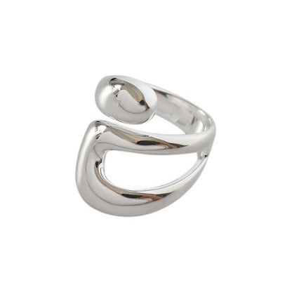 SILVER HOLLOW RING SET (ADJUSTABLE)