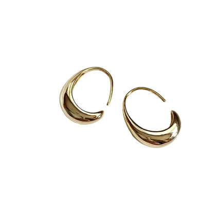 GOLD DROP HOOP EARRINGS (PAIR)