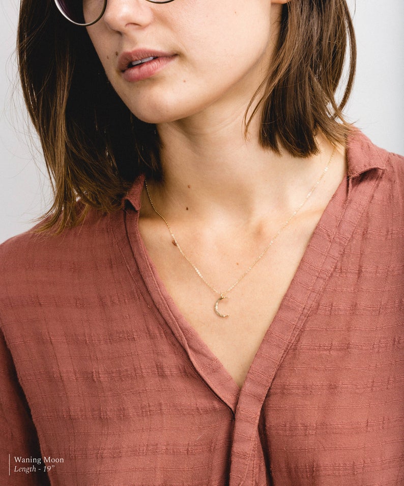 Moon Phase Pendant Necklace – 3-Moon Design