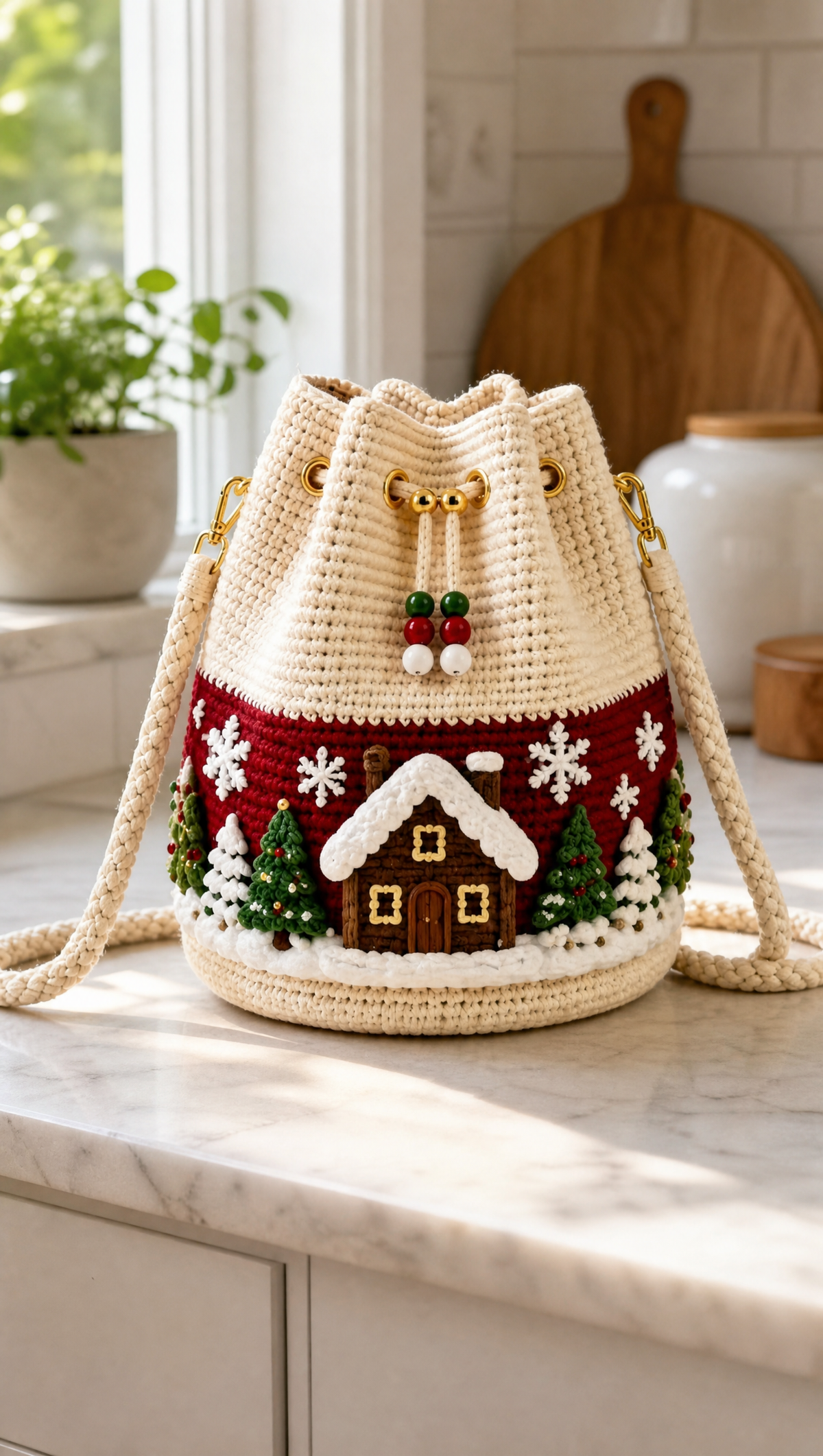 🎄3D Christmas Crochet Bucket Bag